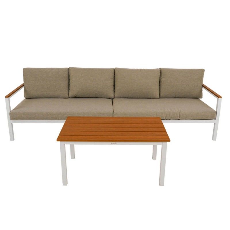 Set Divano Angolare da Giardino in Alluminio, 5/6 Persone - York