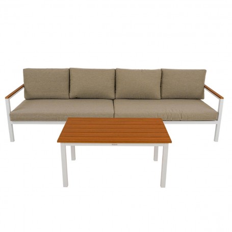 Set Divano Angolare da Giardino in Alluminio, 5/6 Persone - York Set Divano Angolare da Giardino in Alluminio, 5/6 Persone - York