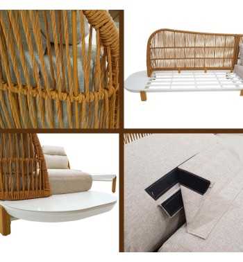 Set Divano Angolare da Giardino in Alluminio e Rattan, 5/6 Persone - Birmingham Set Divano Angolare da Giardino in Alluminio e Rattan, 5/6 Persone - Birmingham