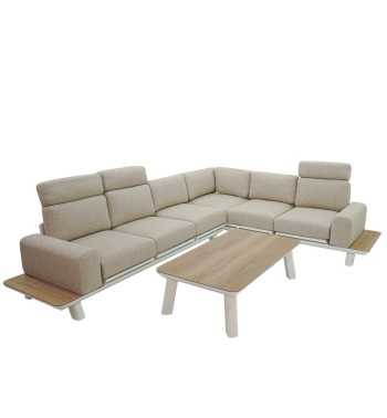 Set Divano Angolare Estendibile da Giardino in Alluminio, 6/7 Persone - Cambridge Set Divano Angolare Estendibile da Giardino in Alluminio, 6/7 Persone - Cambridge