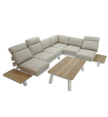 Set Divano Angolare Estendibile da Giardino in Alluminio, 6/7 Persone - Cambridge Set Divano Angolare Estendibile da Giardino in Alluminio, 6/7 Persone - Cambridge