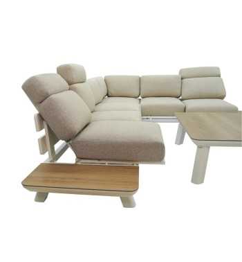 Set Divano Angolare Estendibile da Giardino in Alluminio, 6/7 Persone - Cambridge Set Divano Angolare Estendibile da Giardino in Alluminio, 6/7 Persone - Cambridge