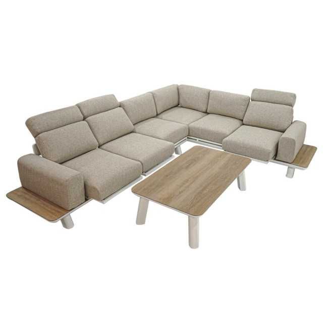 Set Divano Angolare Estendibile da Giardino in Alluminio, 6/7 Persone - Cambridge