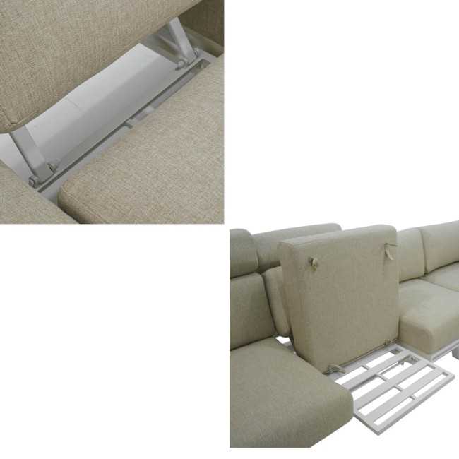 Set Divano Angolare Estendibile da Giardino in Alluminio, 6/7 Persone - Cambridge