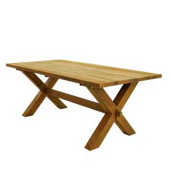 Set Tavolo e Sedie da Esterno in Teak e Rattan, 6 Persone - Leicester