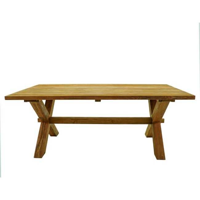 Set Tavolo e Sedie da Esterno in Teak e Rattan, 6 Persone - Leicester