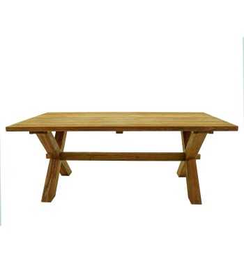 Set Tavolo e Sedie da Esterno in Teak e Rattan, 6 Persone - Leicester