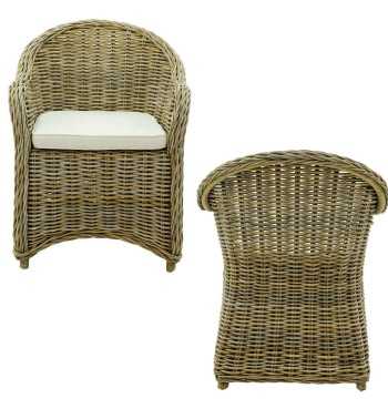 Set Tavolo e Sedie da Esterno in Teak e Rattan, 6 Persone - Leicester