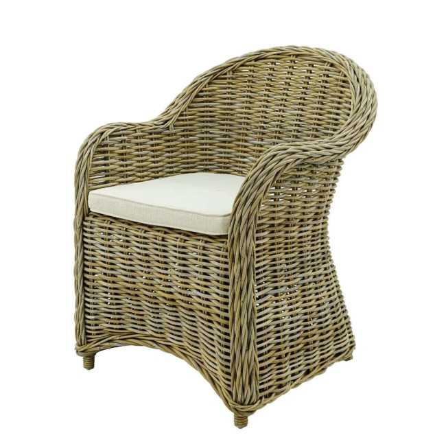 Set Tavolo e Sedie da Esterno in Teak e Rattan, 6 Persone - Leicester