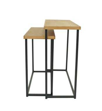 Set 2 Tavoli Console 80 - 90 cm con Piano in Legno - Stilè Set 2 Tavoli Console 80 - 90 cm con Piano in Legno - Stilè