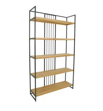 Scaffale/Libreria in Legno e Metallo, Stile Industrial - Rack Scaffale/Libreria in Legno e Metallo, Stile Industrial - Rack