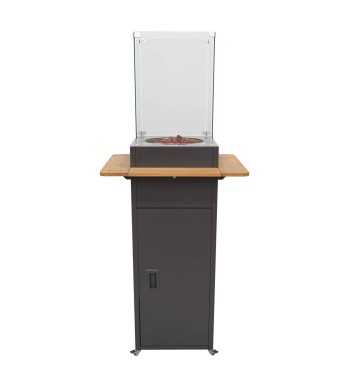 Stufa Caminetto a Gas da Esterno in Alluminio e Teak - Tallinn Stufa Caminetto a Gas da Esterno in Alluminio e Teak - Tallinn