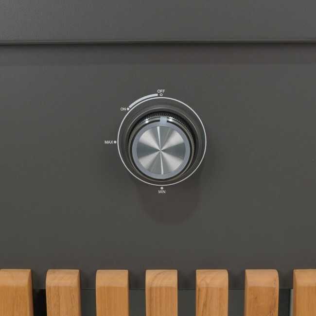 Stufa Caminetto a Gas da Esterno in Alluminio e Teak - Tallinn