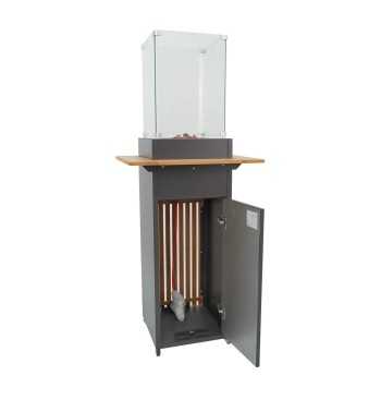 Stufa Caminetto a Gas da Esterno in Alluminio e Teak - Tallinn Stufa Caminetto a Gas da Esterno in Alluminio e Teak - Tallinn