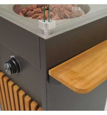 Stufa Caminetto a Gas da Esterno in Alluminio e Teak - Tallinn Stufa Caminetto a Gas da Esterno in Alluminio e Teak - Tallinn