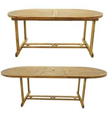 Set Tavolo Allungabile e Sedie Pieghevoli in Legno di Acacia, 6 Persone - Greenwich