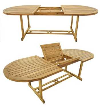 Set Tavolo Allungabile e Sedie Pieghevoli in Legno di Acacia, 6 Persone - Greenwich