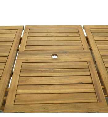 Set Tavolo Allungabile e Sedie Pieghevoli in Legno di Acacia, 6 Persone - Greenwich