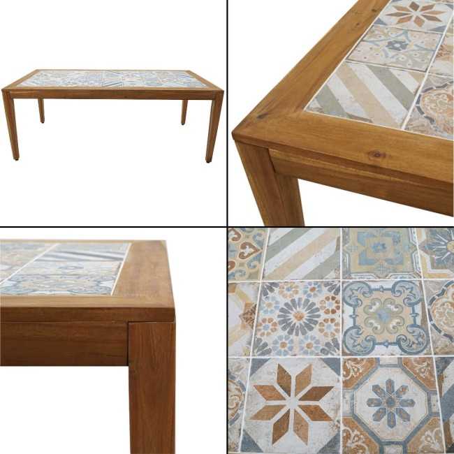 Set Tavolo in Legno di Acacia e Sedie Pieghevoli, 6 Persone - Vietri