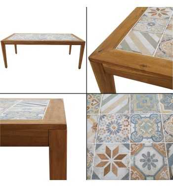 Set Tavolo in Legno di Acacia e Sedie Pieghevoli, 6 Persone - Vietri