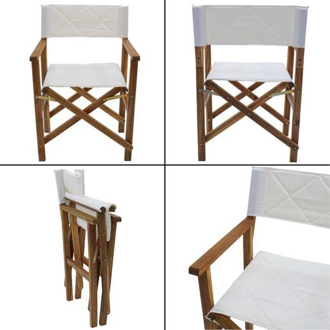 Set Tavolo in Legno di Acacia e Sedie Pieghevoli, 6 Persone - Vietri