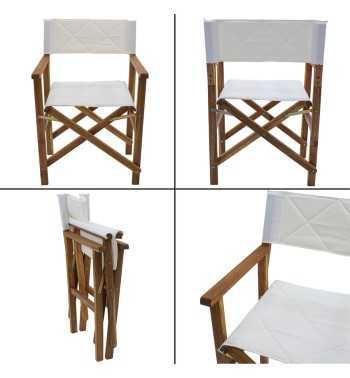 Set Tavolo in Legno di Acacia e Sedie Pieghevoli, 6 Persone - Vietri