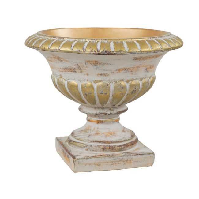 Vaso in Vetroresina da Giardino o Allestimenti Effetto Pietra Anticato H.39 cm