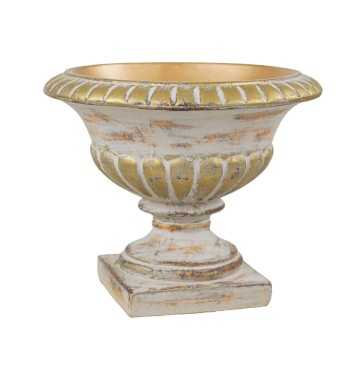 Vaso in Vetroresina da Giardino o Allestimenti Effetto Pietra Anticato H.39 cm