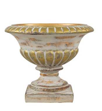 Vaso in Vetroresina da Giardino o Allestimenti Effetto Pietra Anticato H.39 cm