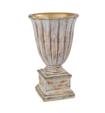 Vaso in Vetroresina da Giardino o Allestimenti Effetto Pietra Anticato H.61 cm