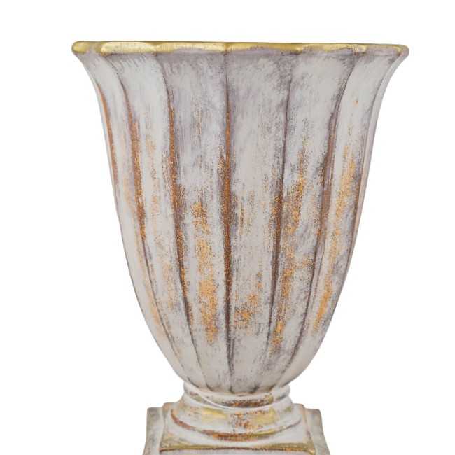 Vaso in Vetroresina da Giardino o Allestimenti Effetto Pietra Anticato H.61 cm