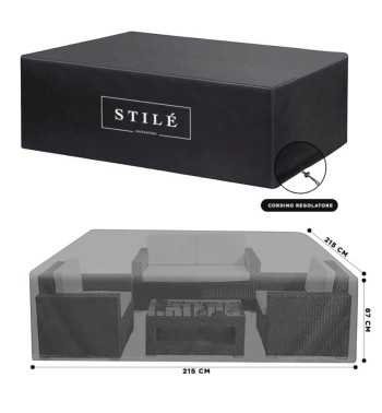 Copertura Impermeabile per Set Divano da Giardino 215x215 cm