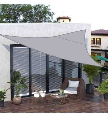 Vela Triangolare in Poliestere, Parasole Completo di Anelli 5 mt Vela Triangolare in Poliestere, Parasole Completo di Anelli 5 mt