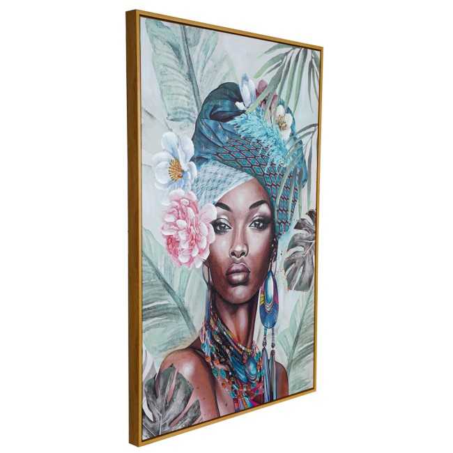 Ritratto di Bellezza Esotica - Quadro Dipinto a Mano su Tela 60x90 cm