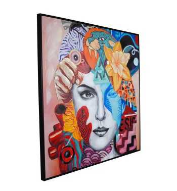 Identità e Simbolismo - Quadro Dipinto a Mano su Tela 100x100 cm