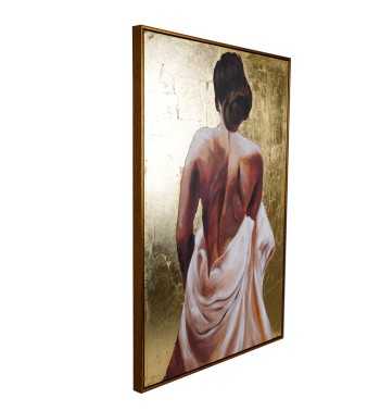 Riflesso Dorato - Quadro su Tela 70x100 cm con Figura Femminile