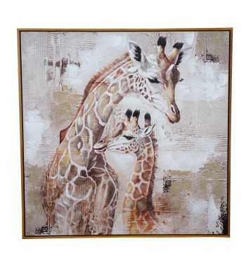 Quadro su Tela con Giraffe 80x80 cm