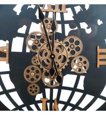 Orologio da Parete Mappamondo Nero e Bronzo D.66 cm