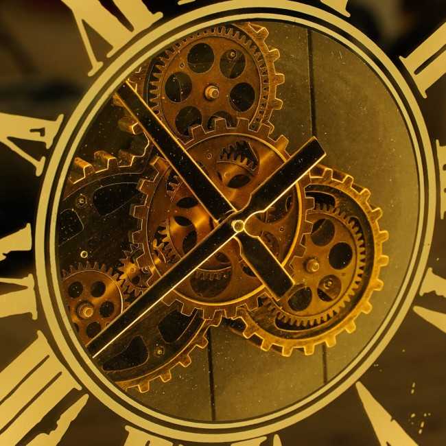 Orologio da Parete con Led e Ingranaggi D.60 cm