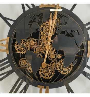 Orologio da Parete con Ingranaggi e Mappamondo D.120 cm