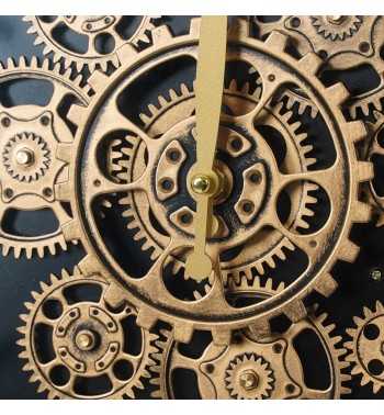 Orologio da Parete con Mensole Nero e Oro 70x70x13 cm Orologio da Parete con Mensole Nero e Oro 70x70x13 cm