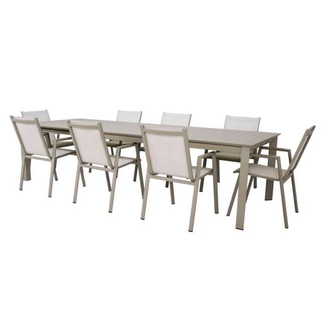Set Tavolo Allungabile e Sedie da Giardino in Alluminio, 6/8 Persone - Glasgow
