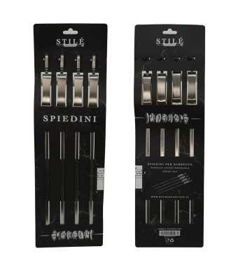 Spiedini per BBQ in Acciaio Inossidabile Conf. da 4 pz