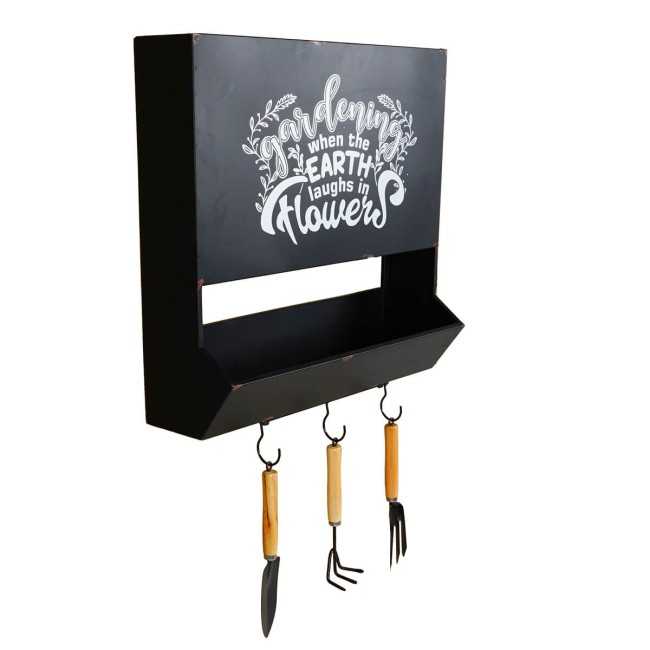 Espositore Fioriera in Ferro con Appendini 50x17xH.53 cm