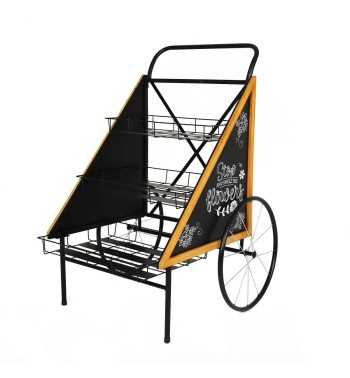 Carretto Espositore in Ferro e Legno di Abete 76x68xH.106,5 cm Carretto Espositore in Ferro e Legno di Abete 76x68xH.106,5 cm