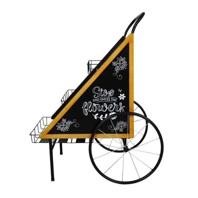 Carretto Espositore in Ferro e Legno di Abete 76x68xH.106,5 cm