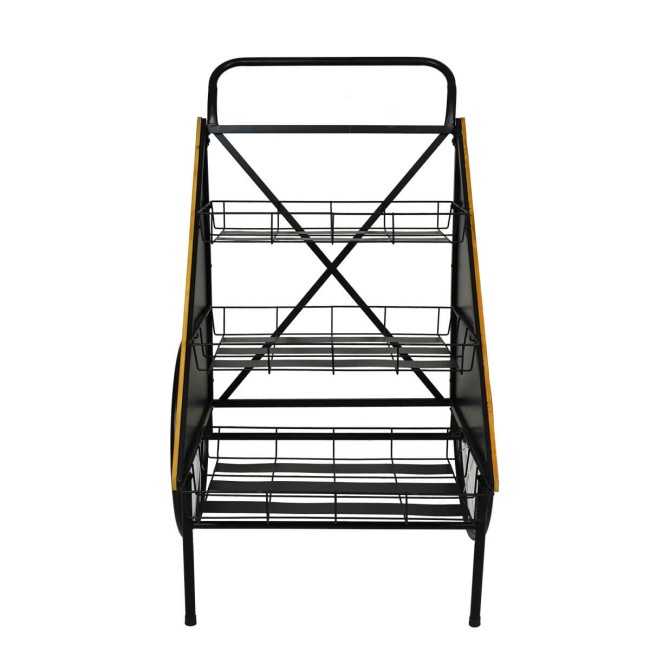 Carretto Espositore in Ferro e Legno di Abete 76x68xH.106,5 cm