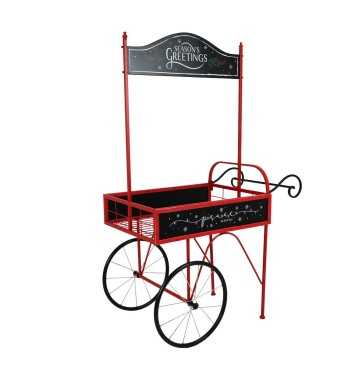 Carretto Espositore Natalizio in Ferro e Legno di Abete 92x67xH.167 cm Carretto Espositore Natalizio in Ferro e Legno di Abete 92x67xH.167 cm