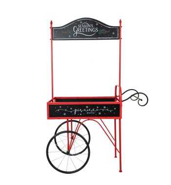 Carretto Espositore Natalizio in Ferro e Legno di Abete 92x67xH.167 cm Carretto Espositore Natalizio in Ferro e Legno di Abete 92x67xH.167 cm