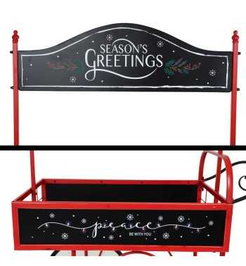 Carretto Espositore Natalizio in Ferro e Legno di Abete 92x67xH.167 cm Carretto Espositore Natalizio in Ferro e Legno di Abete 92x67xH.167 cm